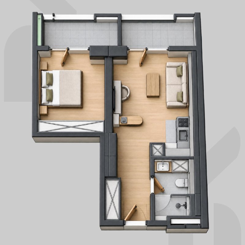 Продаётся 1-bedroom в Wyndham Residence Batumi в Гонио в минуте от моря — фото 3